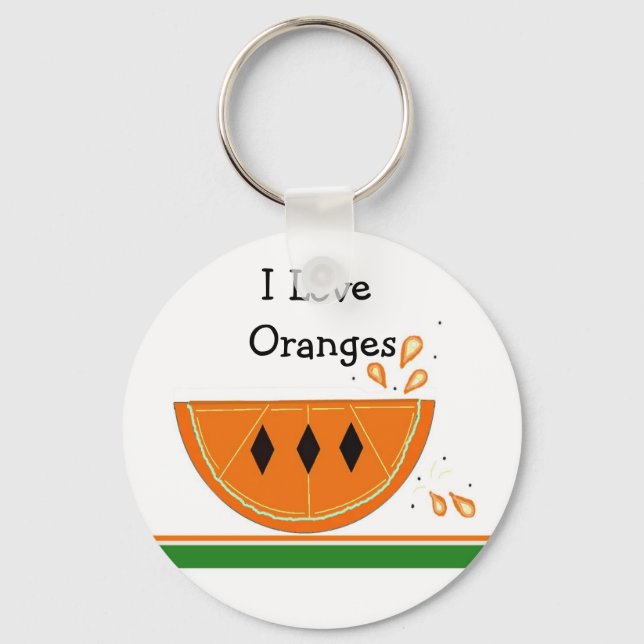 I Love Oranges Keychain (Front)