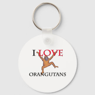 I Love Orangutans Keychain