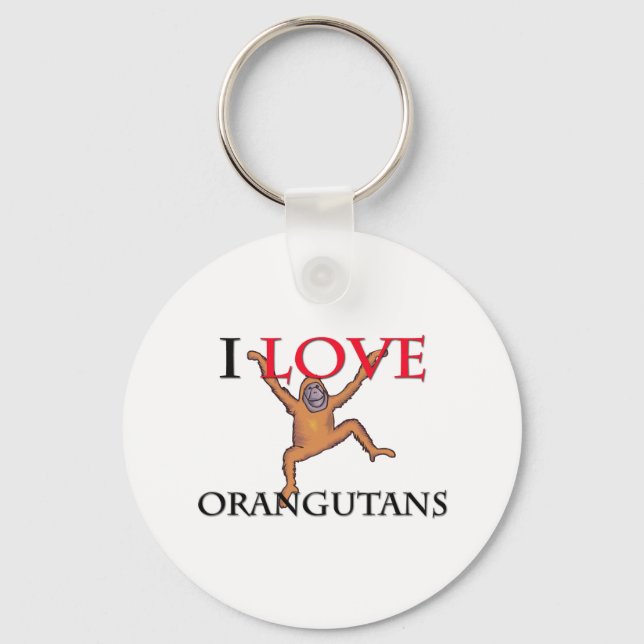 I Love Orangutans Keychain (Front)