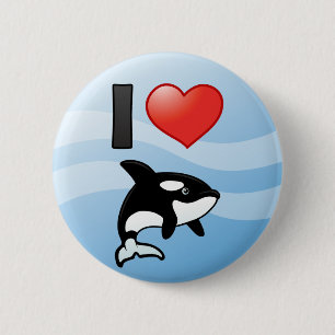 I Love Orcas 2 Inch Round Button
