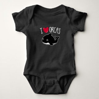I Love Orcas Funny Orca Killer Whale Lover Cute Baby Bodysuit