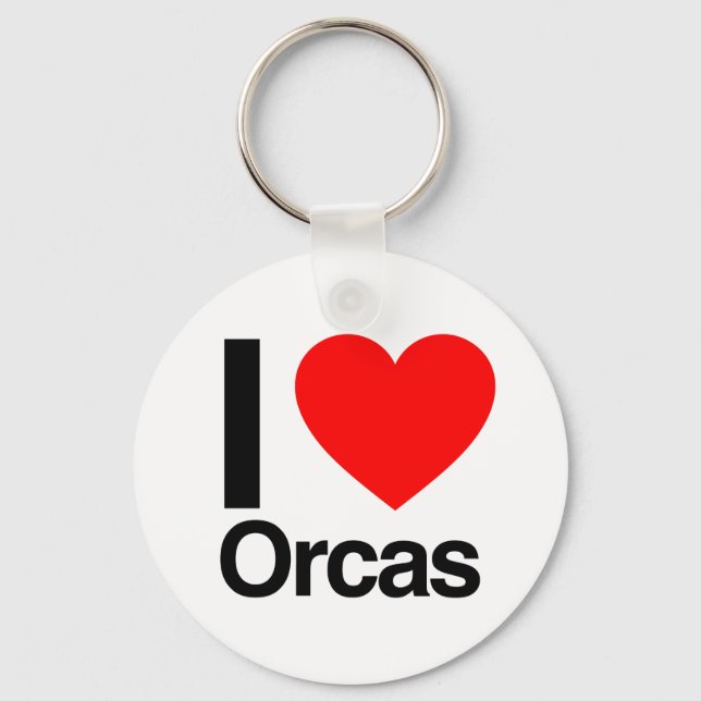 i love orcas keychain (Front)