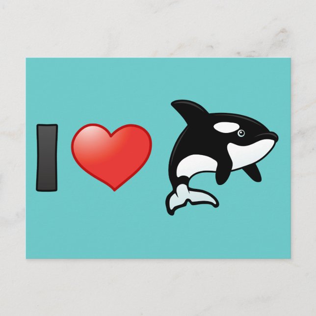 I Love Orcas Postcard (Front)
