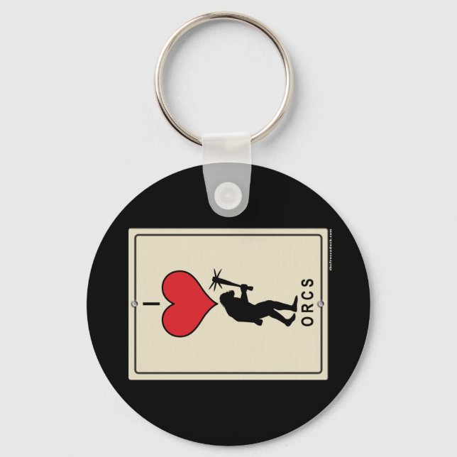 I Love Orcs Keychain (Front)
