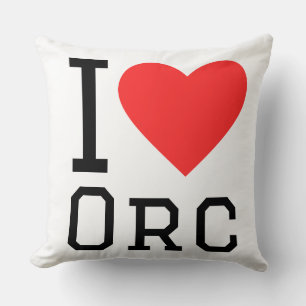 I love orcs throw pillow