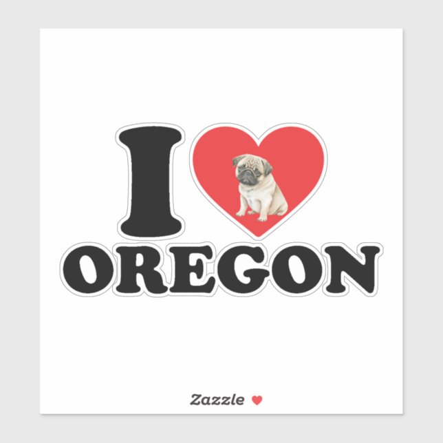 I Love Oregon And My Pug (Sheet)