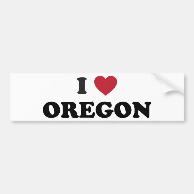 I Love Oregon Bumper Sticker (Front)