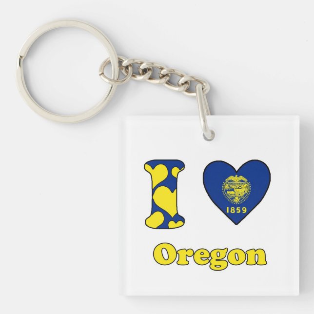 I love Oregon Keychain (Front)