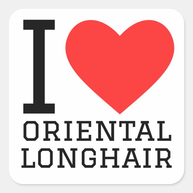I love oriental longhair square sticker (Front)