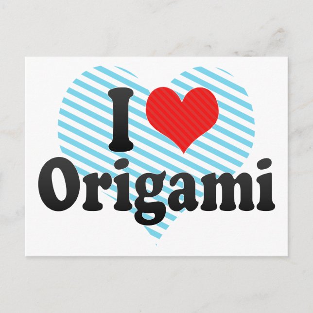 I Love Origami Postcard (Front)