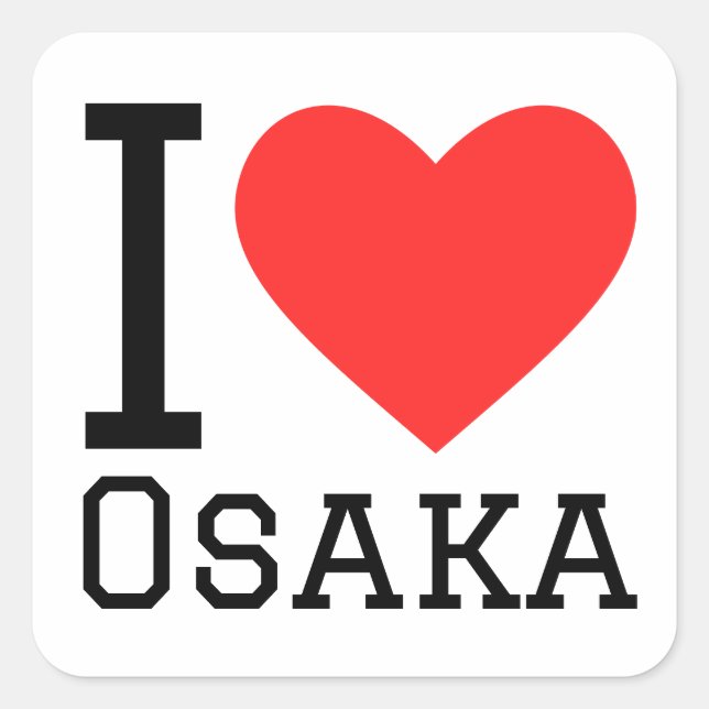 I love Osaka  Square Sticker (Front)