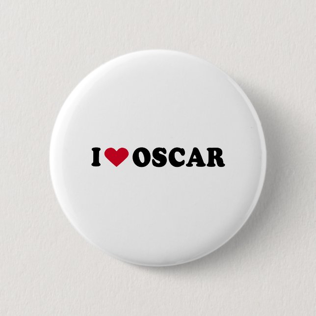 I LOVE OSCAR 2 INCH ROUND BUTTON (Front)