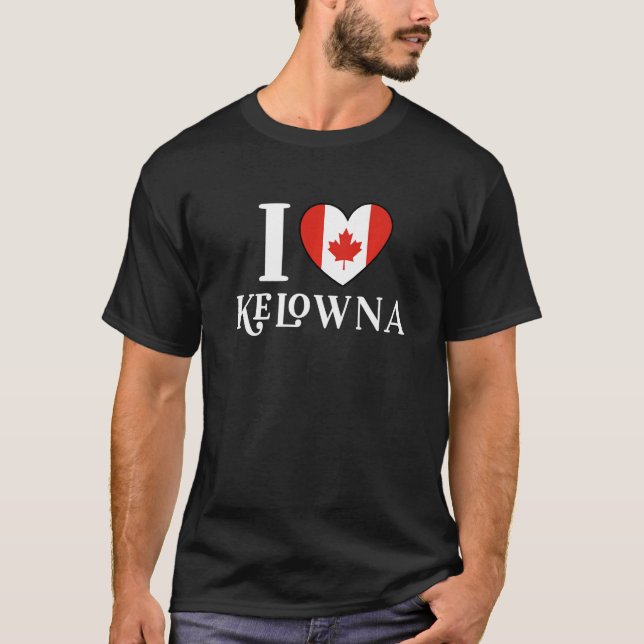 I Love Oshawa Canada Heart Flag Premium T-Shirt (Front)