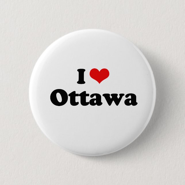 I Love Ottawa Tshirt 2 Inch Round Button (Front)