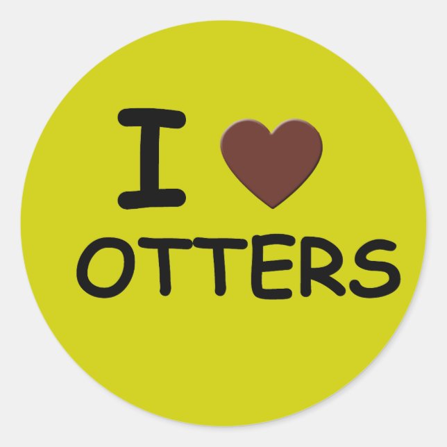 I love OTTERS Classic Round Sticker (Front)