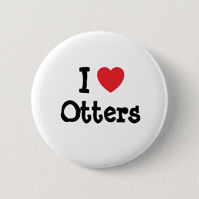 I love Otters heart custom personalized 2 Inch Round Button (Front)