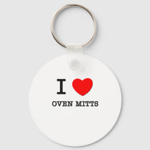 I Love Oven Mitts Keychain