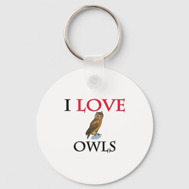 I Love Owls Keychain (Front)