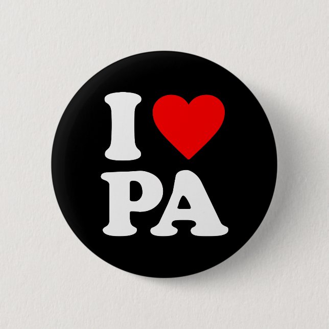I LOVE PA 2 INCH ROUND BUTTON (Front)