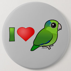 I Love Pacific Parrotlets (green) 6 Inch Round Button