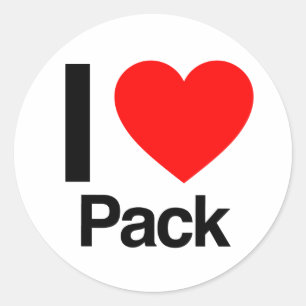i love pack classic round sticker