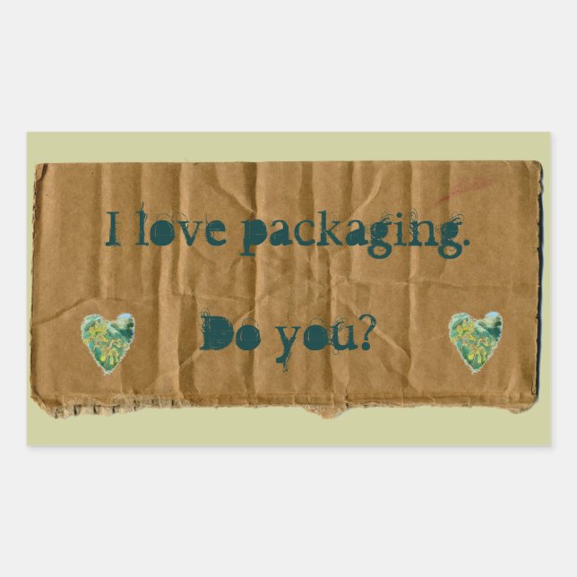 I Love Packaging with hearts Sticker (Front)