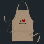 I love paella | Funny aprons for men and women<br><div class="desc">I love paella | Funny aprons for men and women. Personalizable I love template design. BBQ aprons in Yellow,  Beige and White. Cute gift idea for chef cook or Spanish dinner party. Food from Spain.</div>