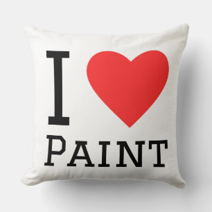 I love paint throw pillow