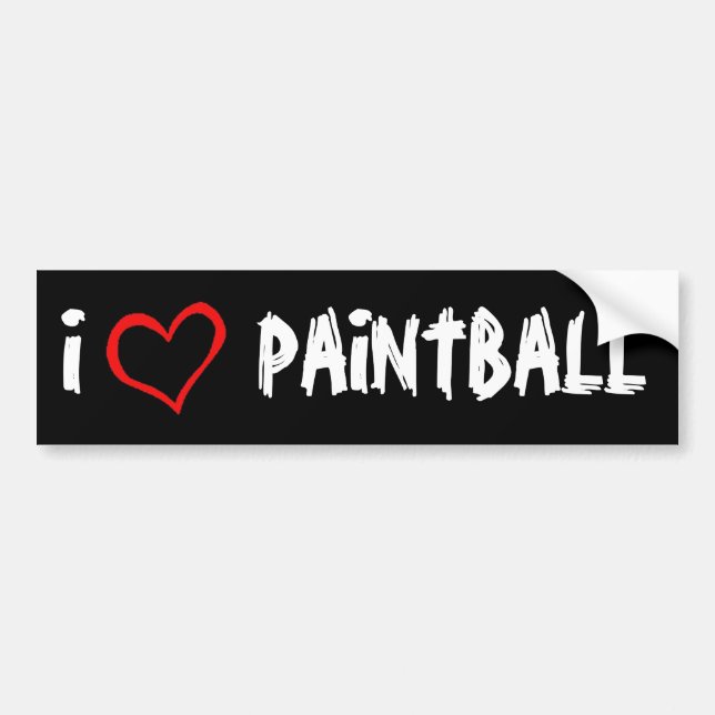 I Love Paintball Bumper Sticker (Front)