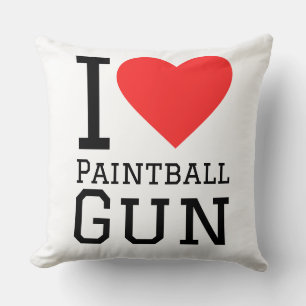 I love paintball gun throw pillow