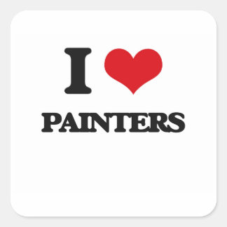 I Love Painters Square Sticker