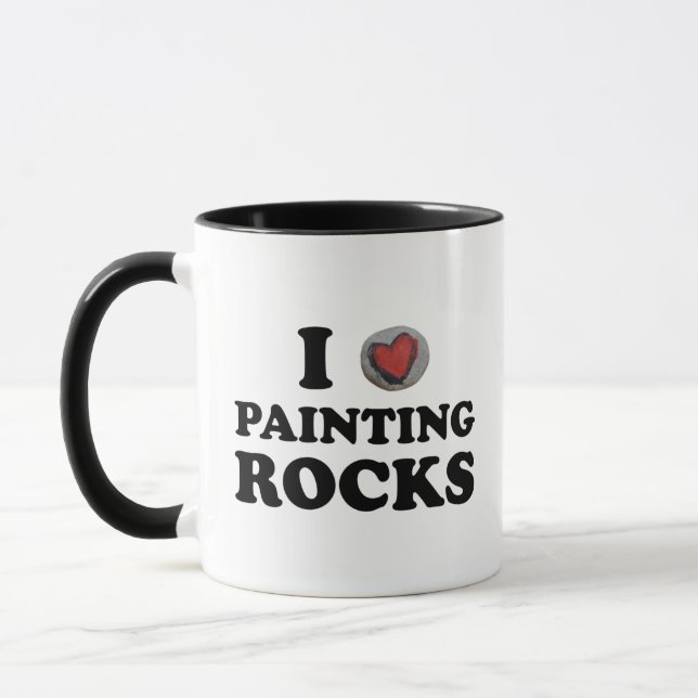 I Love Painting Rocks Cute Rock Painter Mug (Left)