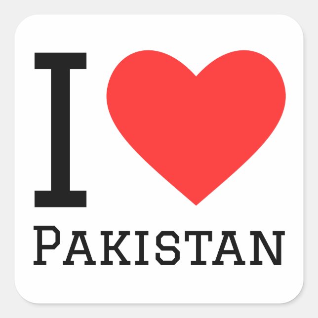 I love Pakistan  Square Sticker (Front)