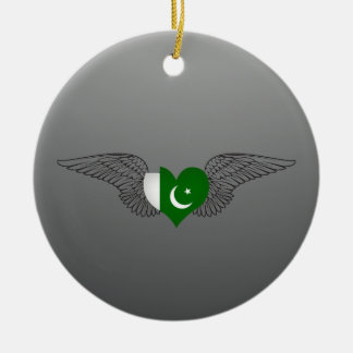 I Love Pakistan -wings Ceramic Ornament