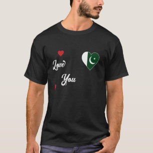 I Love Pakistan With Pakistani Flag In a Heart T-Shirt
