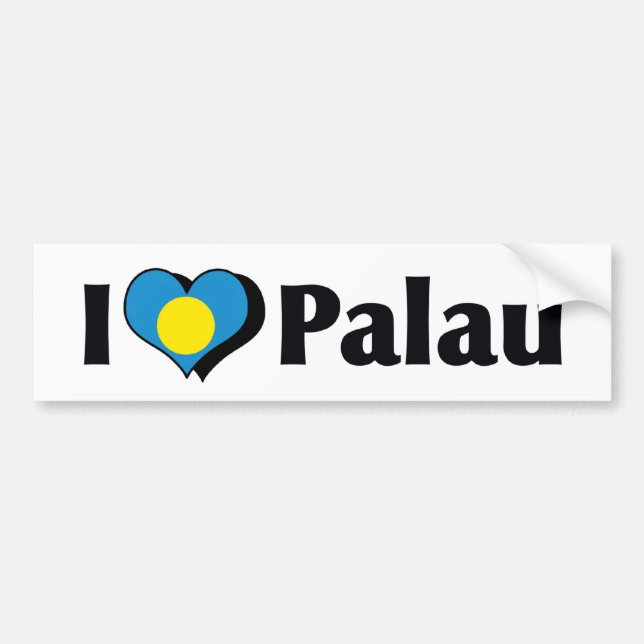 I Love Palau Flag Bumper Sticker (Front)