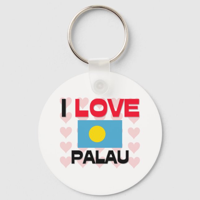 I Love Palau Keychain (Front)