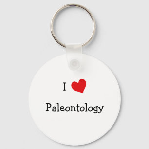 I Love Paleontology Keychain