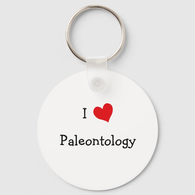 I Love Paleontology Keychain (Front)