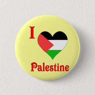 I Love Palestine Flag 2 Inch Round Button