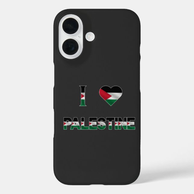 I Love Palestine Heart Flag Unity Freedom Case-Mate iPhone Case (Back)