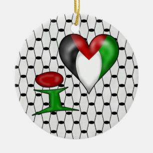 I love Palestine I Heart Palestine Ceramic Ornament