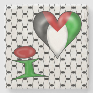 I love Palestine I Heart Palestine Stone Coaster