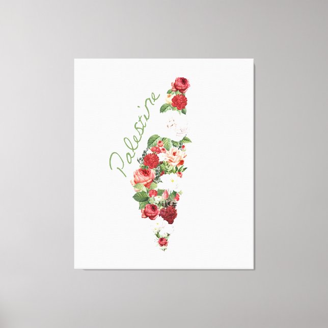 I Love Palestine My Homeland Palestinian Map  Canvas Print (Front)