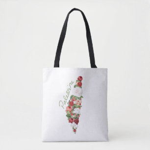 I Love Palestine My Homeland Palestinian Map Tote Bag