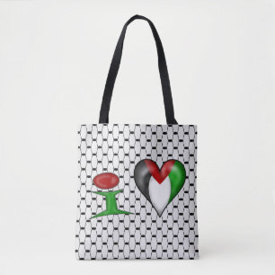 I love Palestine with Keffiyeh scarf Tote Bag