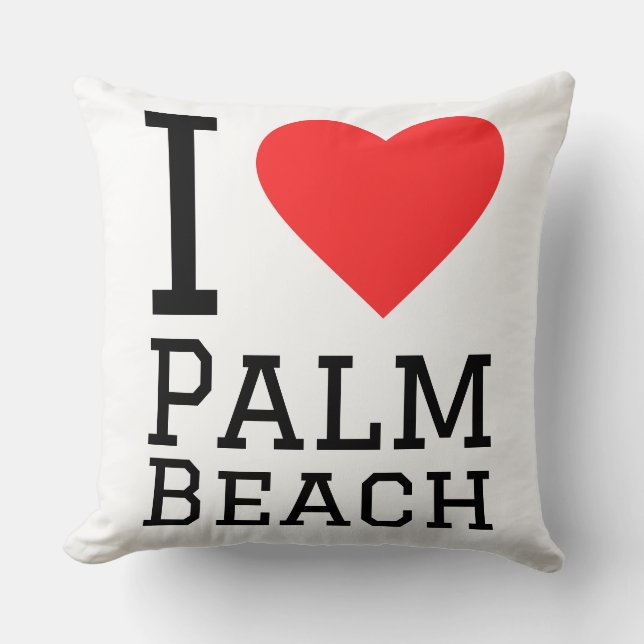 I love palm beach  throw pillow (Front)