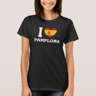 I Love Pamplona Spain Heart Spanish Flag Premium T-Shirt