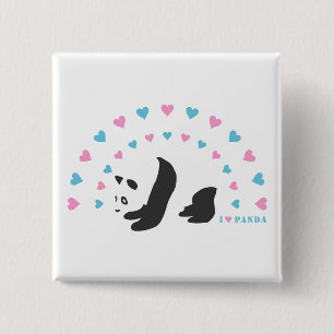 I Love Panda 2 Inch Square Button