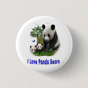 I love panda Bears 1 Inch Round Button